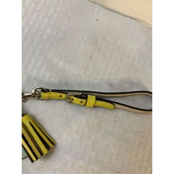 Coach wristlet 9"x6" color block beige yellow blue (pen mark) - Picture 4 of 8